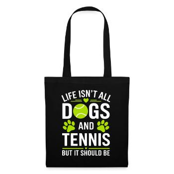 Tennis Dire Chiens Drôle Tennis Cadeau - Sac en tissu - noir - Devant