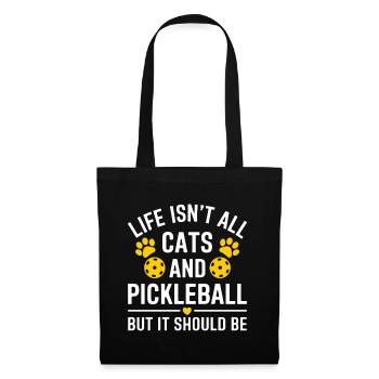 Pickleball Spruch Katze Lustig Pickleball Geschenk - Stoffbeutel - Schwarz - Vorne