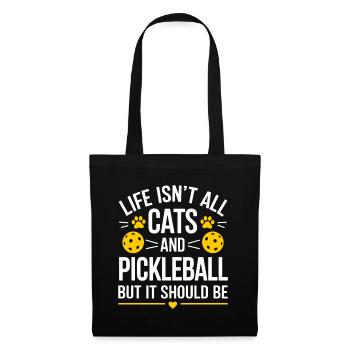 Pickleball Spruch Katze Lustig Pickleball Geschenk - Stoffbeutel - Schwarz - Vorne