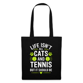 Tennis Dire Chats Drôle Tennis Cadeau - Sac en tissu - noir - Devant
