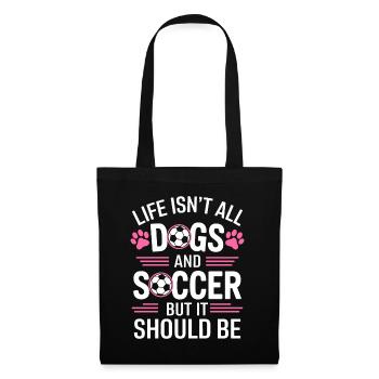 Soccer Disant Chiens Drôle Joueur de Football Cadeau - Sac en tissu - noir - Devant