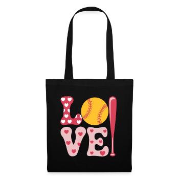Softball Joueur de Softball Cadeau de Softball Mignon - Sac en tissu - noir - Devant