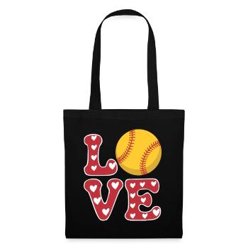 Softball Joueur de Softball Cadeau de Softball Mignon - Sac en tissu - noir - Devant