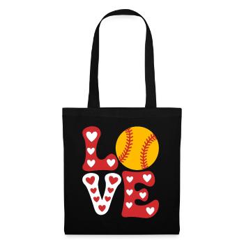 Softball Joueur de Softball Cadeau de Softball Mignon - Sac en tissu - noir - Devant