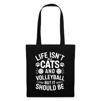 volley-ball dire chat drôle cadeau de volley-ball - Sac en tissu - noir - Devant