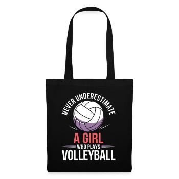 Volleyball Spruch Lustiges Volleyball Geschenk - Stoffbeutel - Schwarz - Vorne
