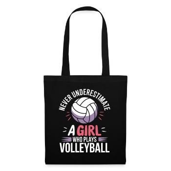 Volleyball Spruch Lustiges Volleyball Geschenk - Stoffbeutel - Schwarz - Vorne