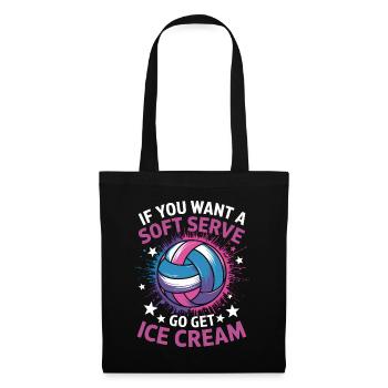 Volleyball Spruch Lustiges Volleyball Geschenk - Stoffbeutel - Schwarz - Vorne