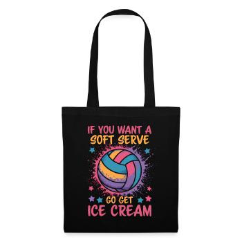 Volleyball Spruch Lustiges Volleyball Geschenk - Stoffbeutel - Schwarz - Vorne