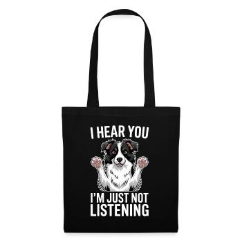 Border Collie disant drôle Border Collie cadeau - Sac en tissu - noir - Devant