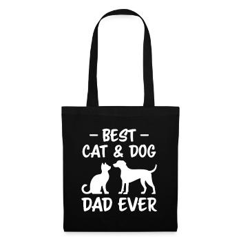 Katze und Hund Spruch Lustiges Haustier Geschenk - Stoffbeutel - Schwarz - Vorne