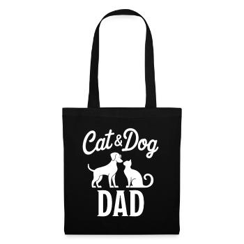 Katze und Hund Spruch Lustiges Haustier Geschenk - Stoffbeutel - Schwarz - Vorne