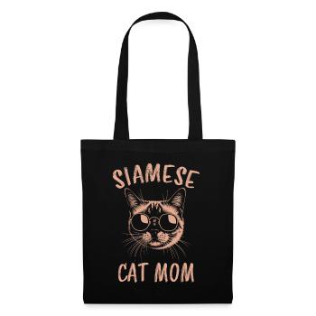 Siamkatze Spruch Siamkatze Mama Siamkatze Geschenk - Stoffbeutel - Schwarz - Vorne