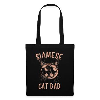 Siamkatze Spruch Siamkatze Papa Siamkatze Geschenk - Stoffbeutel - Schwarz - Vorne