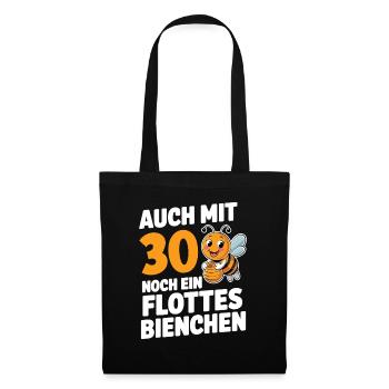 30. Geburtstag 30 Jahre Flottes Bienchen Frau - Stoffbeutel - Schwarz - Vorne