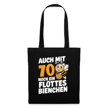 70. Geburtstag 70 Jahre Flottes Bienchen Frau - Stoffbeutel - Schwarz - Vorne