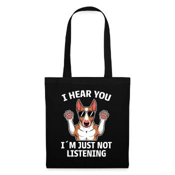 Bullterrier Spruch Lustiges Bullterrier Geschenk - Stoffbeutel - Schwarz - Vorne