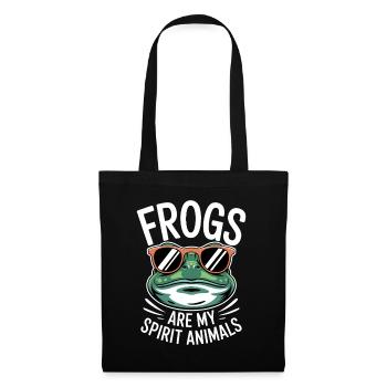Frosch Spruch Kröte Lustiges Frösche Geschenk - Stoffbeutel - Schwarz - Vorne