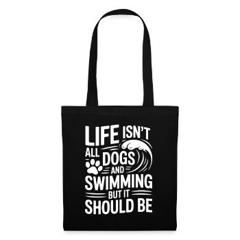 Natation Dire Chiens Drôle Natation Cadeau - Sac en tissu - noir - Devant