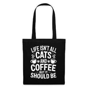 Coffee Saying Cats Funny Coffee Gift - Tote Bag - black - Front