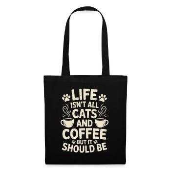 Coffee Saying Cats Funny Coffee Gift - Tote Bag - black - Front