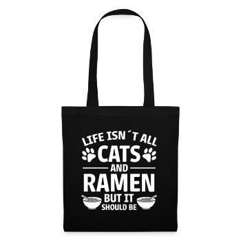Ramen Cat Anime Funny Kawaii Ramen Gift - Tote Bag - black - Front