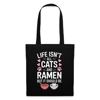 Ramen Cat Anime Funny Kawaii Ramen Gift - Tote Bag - black - Front