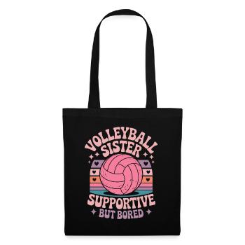 Volleyball Spruch Lustiges Volleyball Geschenk - Stoffbeutel - Schwarz - Vorne