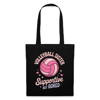 Volleyball Spruch Lustiges Volleyball Geschenk - Stoffbeutel - Schwarz - Vorne