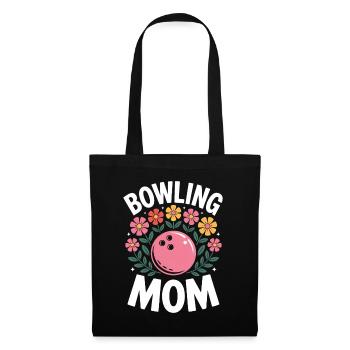 Bowling Spruch Mama Lustiges Bowling Geschenk - Stoffbeutel - Schwarz - Vorne