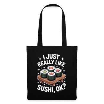 Sushi Japan Lustiges Kawaii Sushi Geschenk - Stoffbeutel - Schwarz - Vorne
