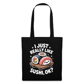 Sushi Japan Lustiges Kawaii Sushi Geschenk - Stoffbeutel - Schwarz - Vorne