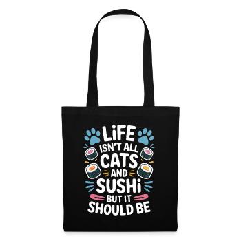 Sushi Cats Japan Funny Kawaii Sushi Gift - Tote Bag - black - Front