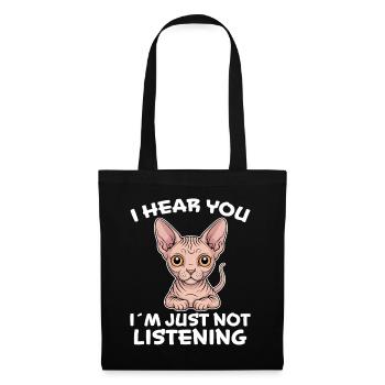 Chat Sphynx Disant Drôle Chat Sphynx Cadeau - Sac en tissu - noir - Devant