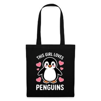 Pinguin Spruch Lustige Pinguine Geschenk - Stoffbeutel - Schwarz - Vorne