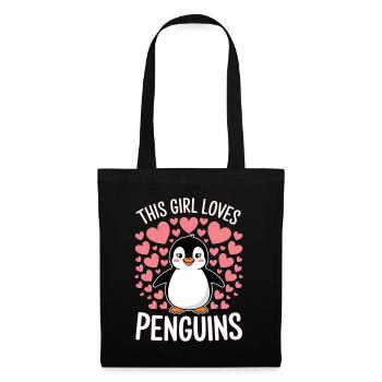 Pinguin Spruch Lustige Pinguine Geschenk - Stoffbeutel - Schwarz - Vorne