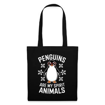 Pinguin Spruch Lustige Pinguine Geschenk - Stoffbeutel - Schwarz - Vorne
