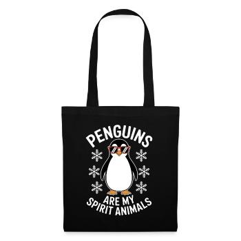 Pinguin Spruch Lustige Pinguine Geschenk - Stoffbeutel - Schwarz - Vorne