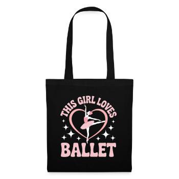 Ballett Spruch Ballerina Lustiges Ballett Geschenk - Stoffbeutel - Schwarz - Vorne