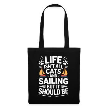 Sailing Saying Cats Sailor Cat Sailing Gift - Tote Bag - black - Front