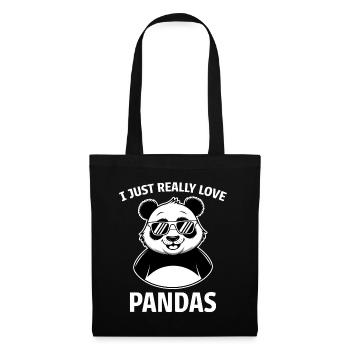 Panda Spruch Pandas Lustiges Panda Geschenk - Stoffbeutel - Schwarz - Vorne