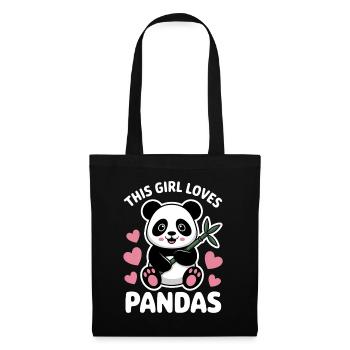 Panda Spruch Pandas Lustiges Panda Geschenk - Stoffbeutel - Schwarz - Vorne