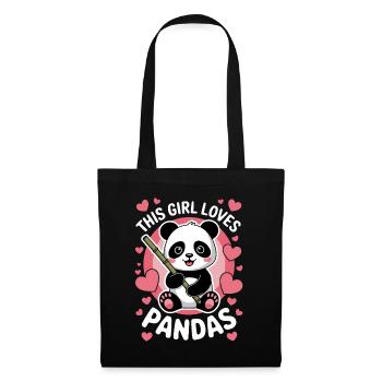 Panda Spruch Pandas Lustiges Panda Geschenk - Stoffbeutel - Schwarz - Vorne