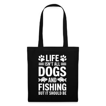 Fishing Saying Fishing Dogs Funny Angler Gift - Tote Bag - black - Front