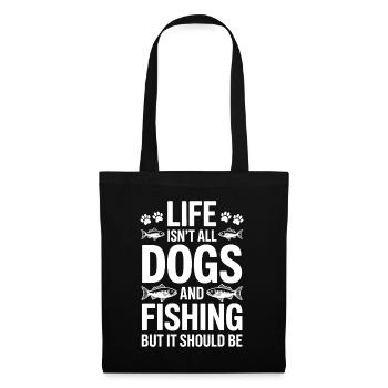 Fishing Saying Fishing Dogs Funny Angler Gift - Tote Bag - black - Front