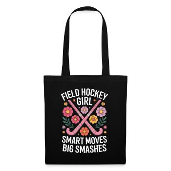Feldhockey Spruch Mädchen Witz Feldhockey Geschenk - Stoffbeutel - Schwarz - Vorne