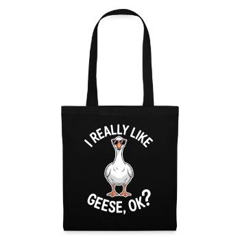 Gans Spruch Gänse Lustiges Gans Geschenk - Stoffbeutel - Schwarz - Vorne