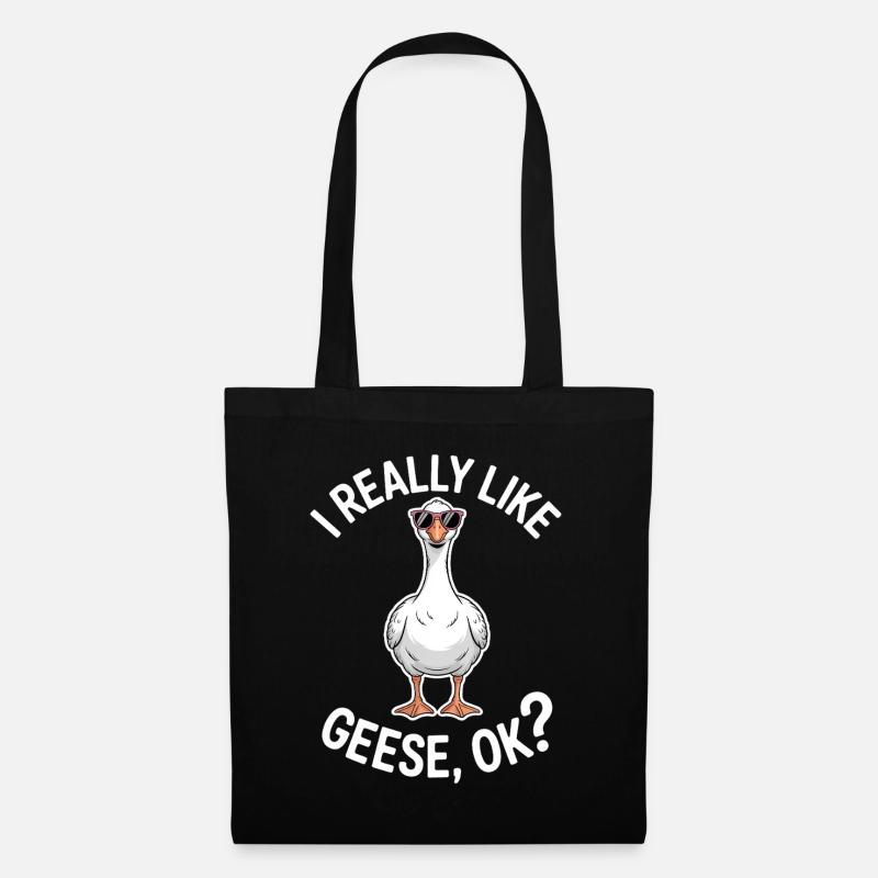 Gans Spruch Gänse Lustiges Gans Geschenk - Stoffbeutel - Schwarz