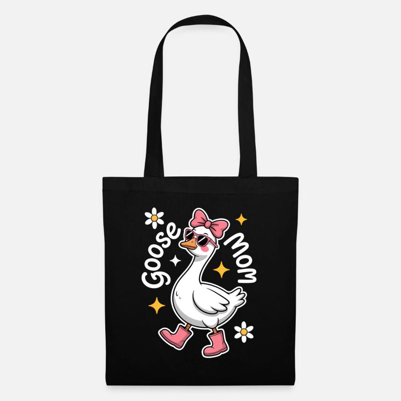 Gans Spruch Mama Gänse Lustiges Gans Geschenk - Stoffbeutel - Schwarz