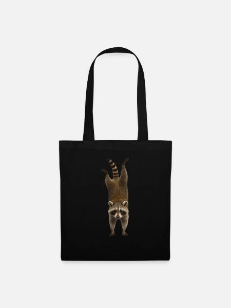 Waschbär - Stoffbeutel - Schwarz
